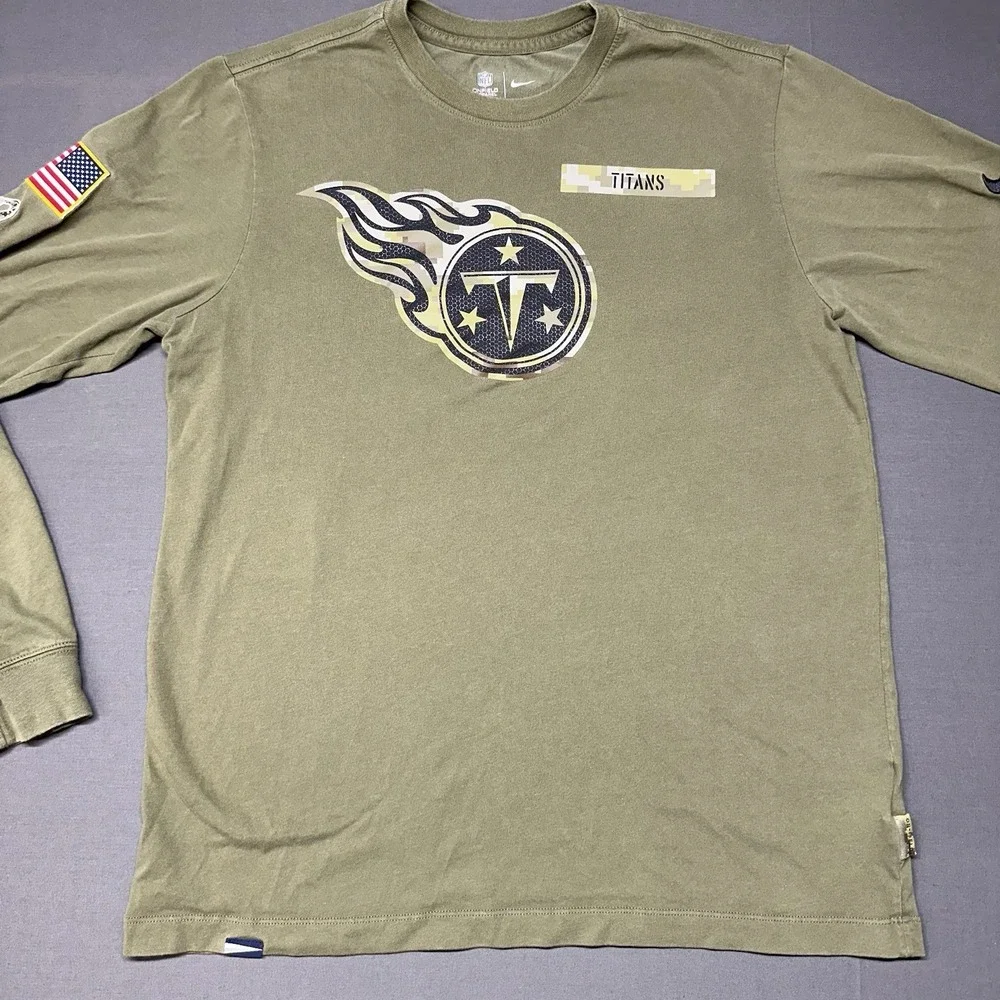 Tennessee Titans Nike Salute to Service Long Sleeve Shirt - Men's Medium - Olive